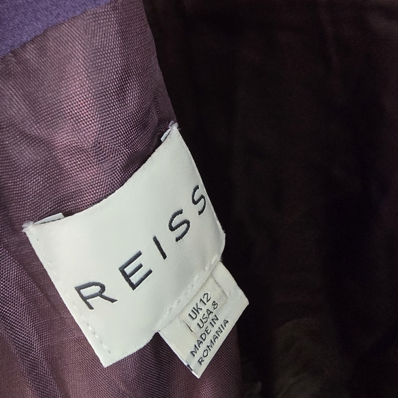 Reiss Melissa Cape Cutout Back Aubergine Midi Dress Gown Size 8 Drapey Draped - Picture 13 of 16